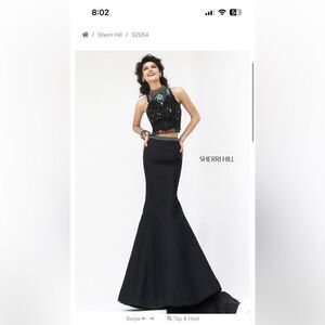 Sherri Hill Black Two-Piece Prom Dress size 00